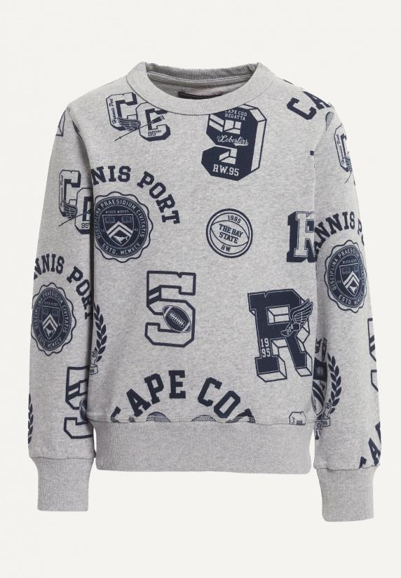 river woods Katoenen fantasietrui ronde hals pearl grey mix