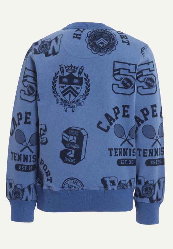 River Woods Katoenen Fantasietrui Ronde Hals Persian Blue Mix