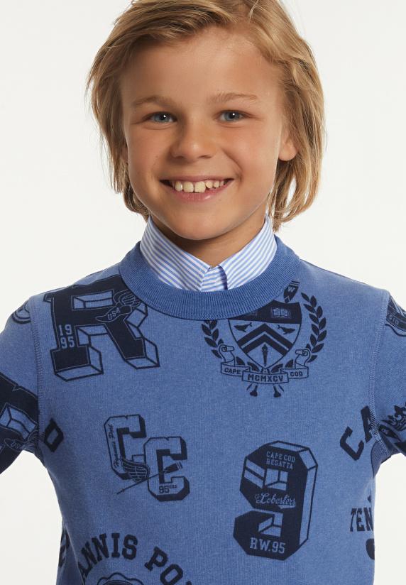 River Woods Katoenen Fantasietrui Ronde Hals Persian Blue Mix