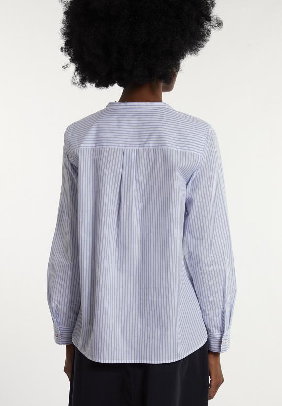 River Woods Katoenen Gestreepte Blouse Met Ruches Blauw/wit