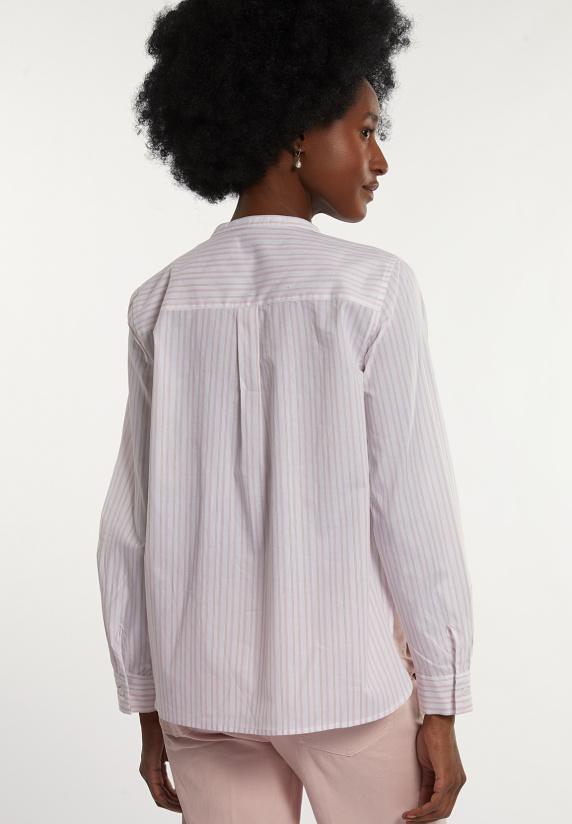 River Woods Katoenen Gestreepte Blouse Met Ruches Roze/wit