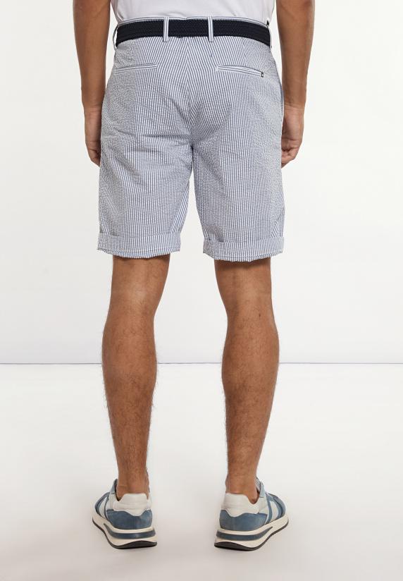 River Woods Katoenen Gestreepte Chinoshort Blue/white