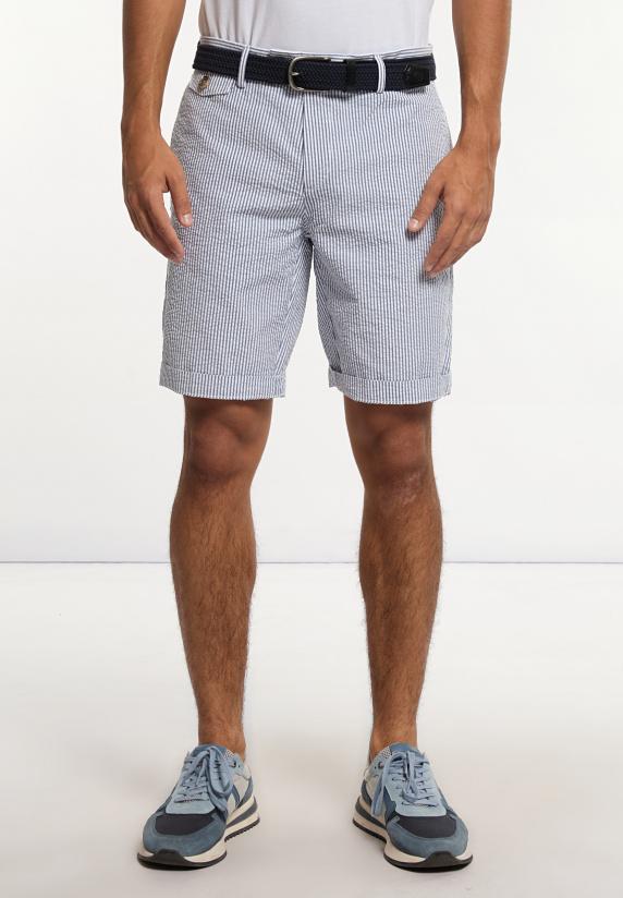 river woods Katoenen gestreepte chinoshort blue/white