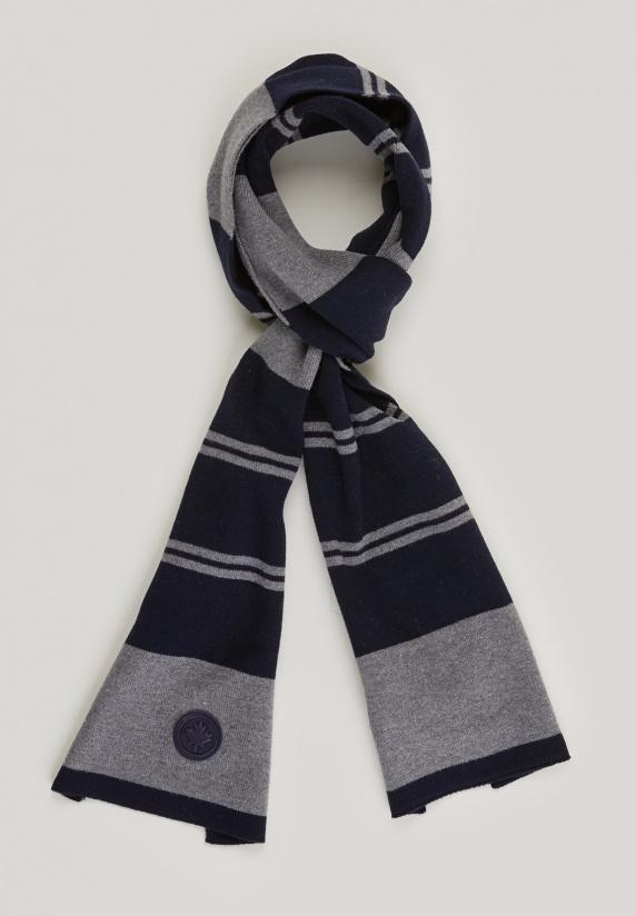 river woods Katoenen gestreepte sjaal dark navy voor jongens