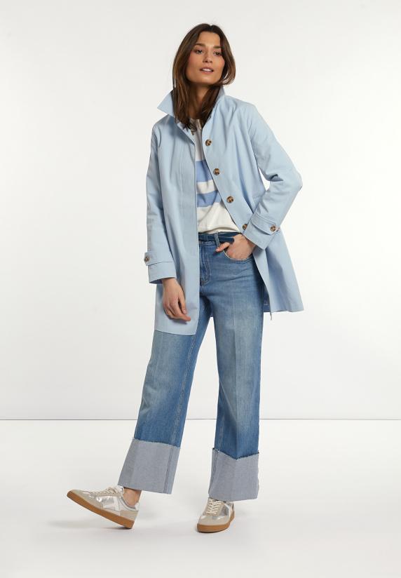 River Woods Katoenen Gestreepte Trui Korte Mouwen écru/blauw