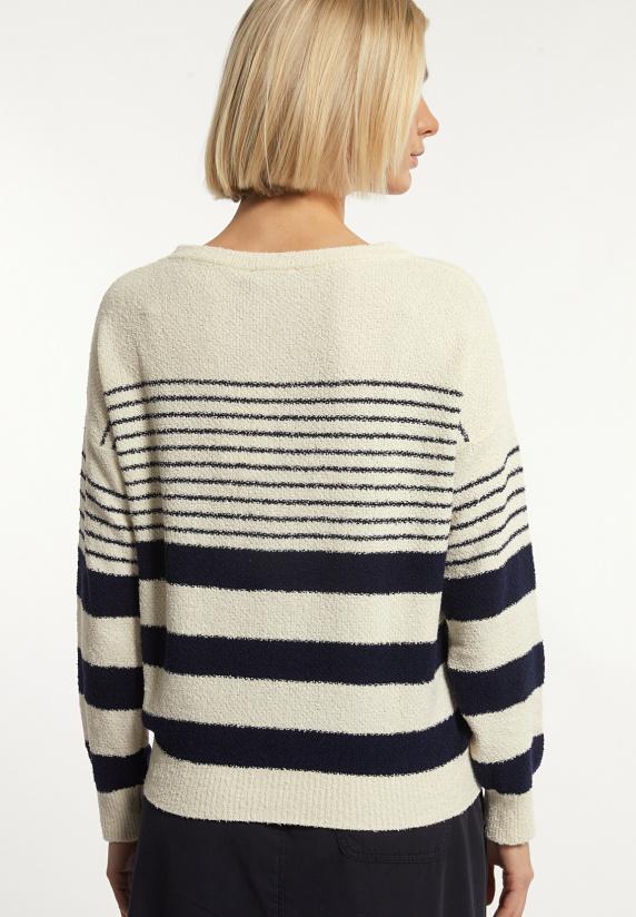 River Woods Katoenen Gestreepte Trui Ronde Hals Blauw/wit