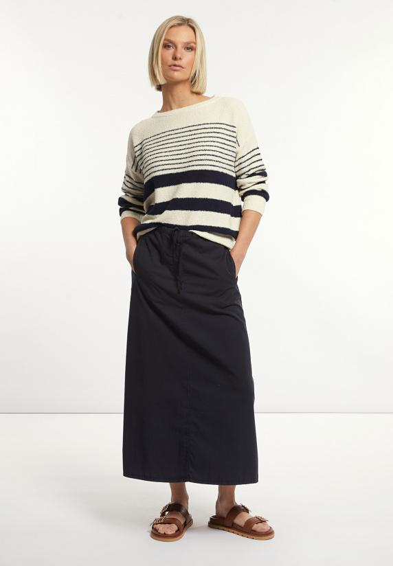 River Woods Katoenen Gestreepte Trui Ronde Hals Blauw/wit