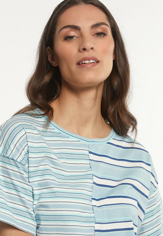 River Woods Katoenen Gestreepte Wijde T-shirt Ronde Hals Blauw