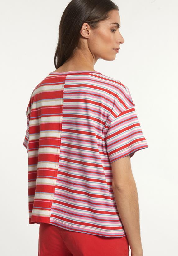 River Woods Katoenen Gestreepte Wijde T-shirt Ronde Hals Multi