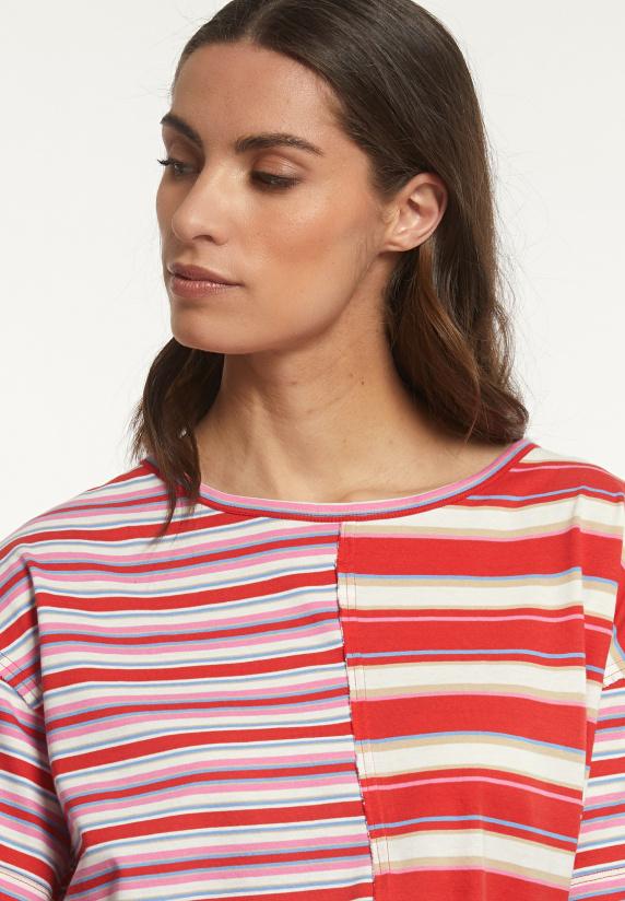 River Woods Katoenen Gestreepte Wijde T-shirt Ronde Hals Multi