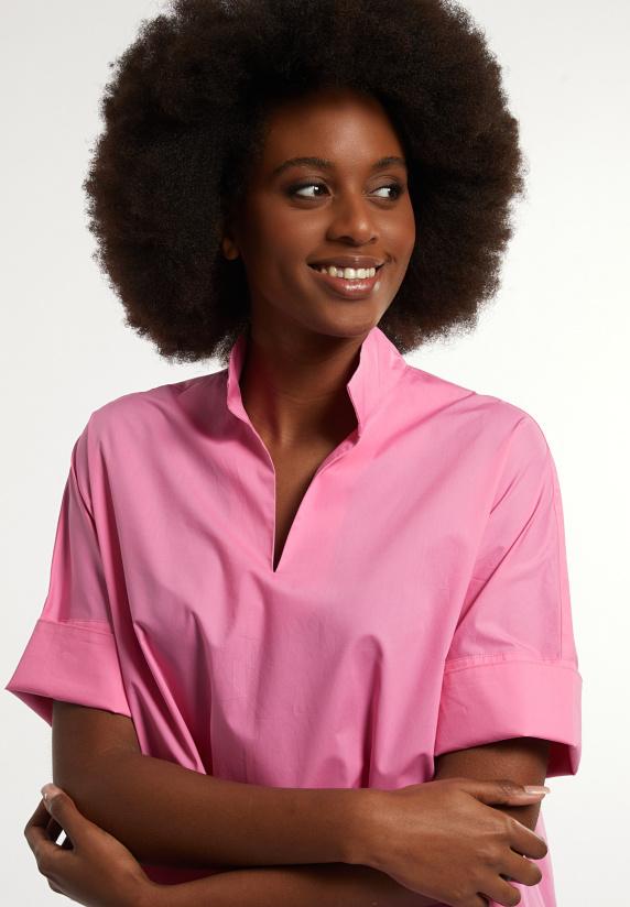 River Woods Katoenen Jurk Met Riem Elleboogmouwen Roze