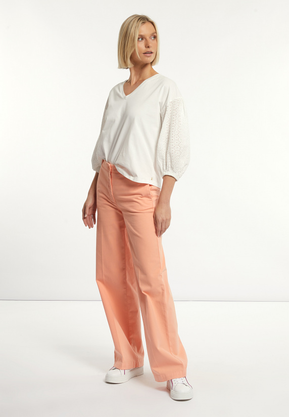 river woods Katoenen klassieke stretch broek oranje