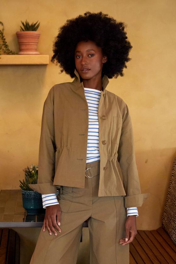 River Woods Katoenen Korte Jack Opgestikte Zak Kaki