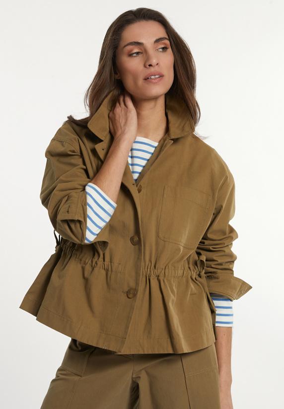 river woods Katoenen korte jack opgestikte zak kaki