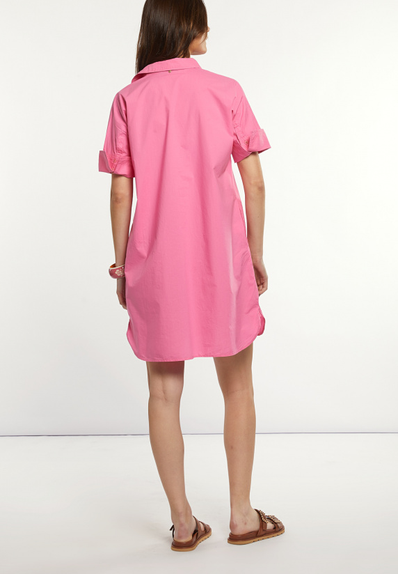River Woods Katoenen Korte Jurk Elleboogmouwen Roze