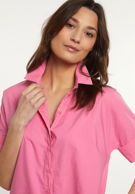 River Woods Katoenen Korte Jurk Elleboogmouwen Roze