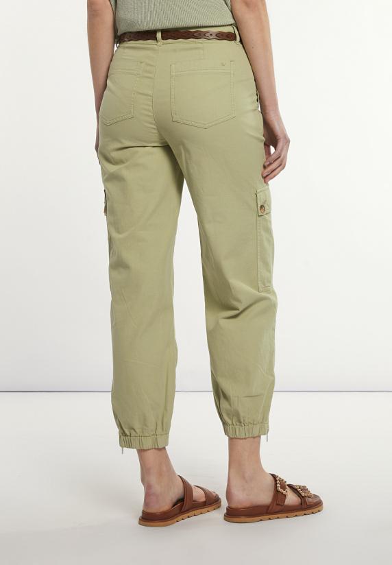 River Woods Katoenen-linnen Broek Opgestikte Zakken Groen