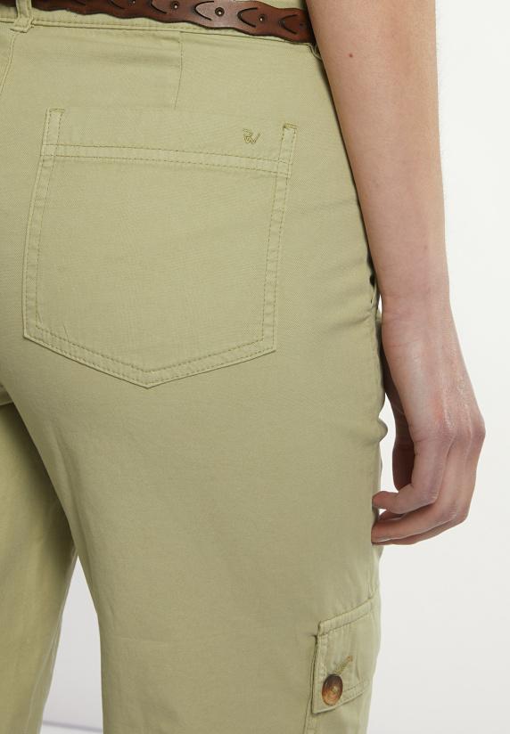 River Woods Katoenen-linnen Broek Opgestikte Zakken Groen