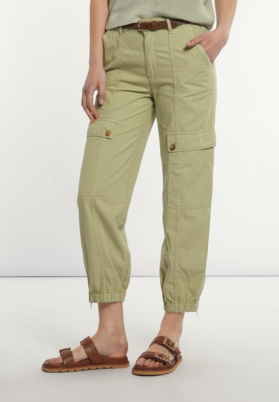 River Woods Katoenen-linnen Broek Opgestikte Zakken Groen