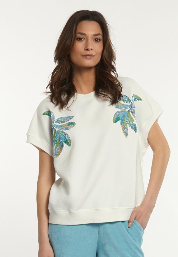 river woods Katoenen oversized mouwloze fantasietrui écru