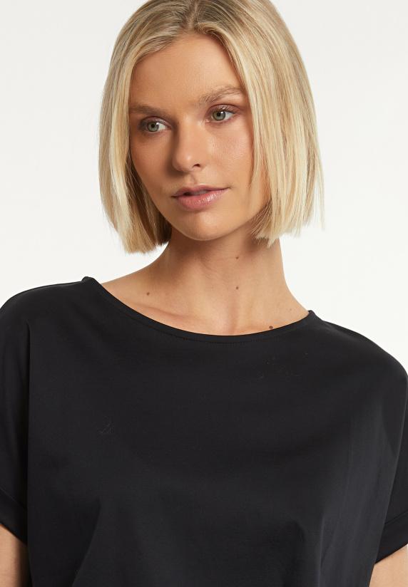 River Woods Katoenen Oversized T-shirt Ronde Hals Korte Mouwen Zwart