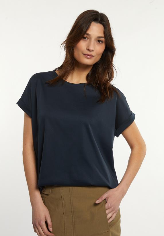 river woods Katoenen oversized T-shirt ronde hals navy