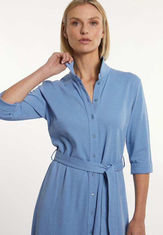 River Woods Katoenen Polojurk 3/4 Mouwen Met Riem Blauw