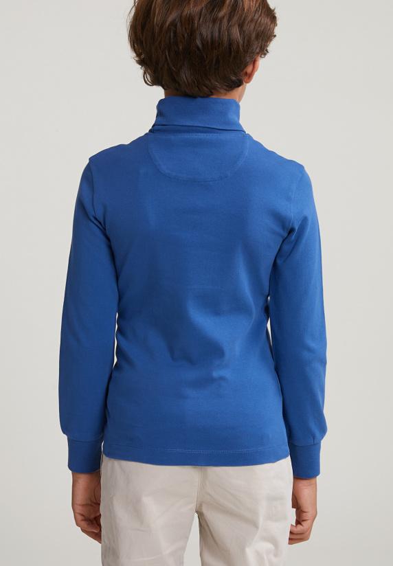 River Woods Katoenen Rolkraag T-shirt Lange Mouwen Crown Blue