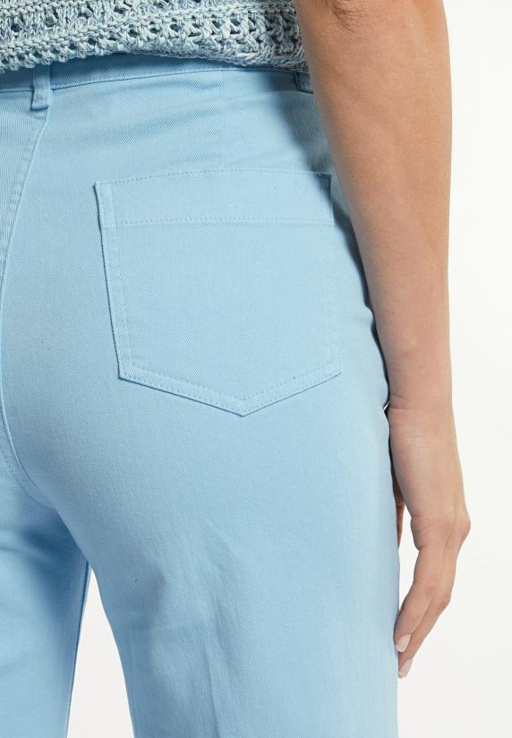 River Woods Katoenen Stretch Broek Wijde Pijpen Blauw