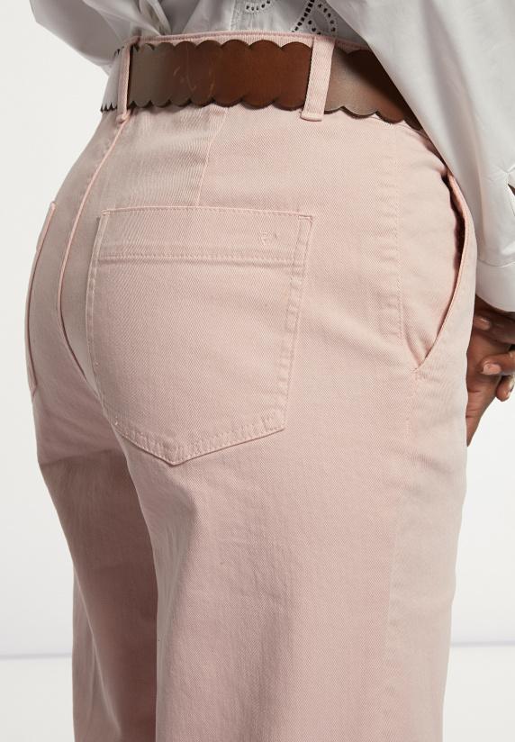 River Woods Katoenen Stretch Broek Wijde Pijpen Roze