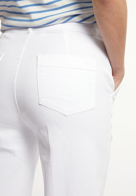 River Woods Katoenen Stretch Broek Wijde Pijpen Wit