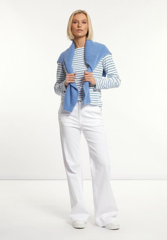 river woods Katoenen stretch broek wijde pijpen wit