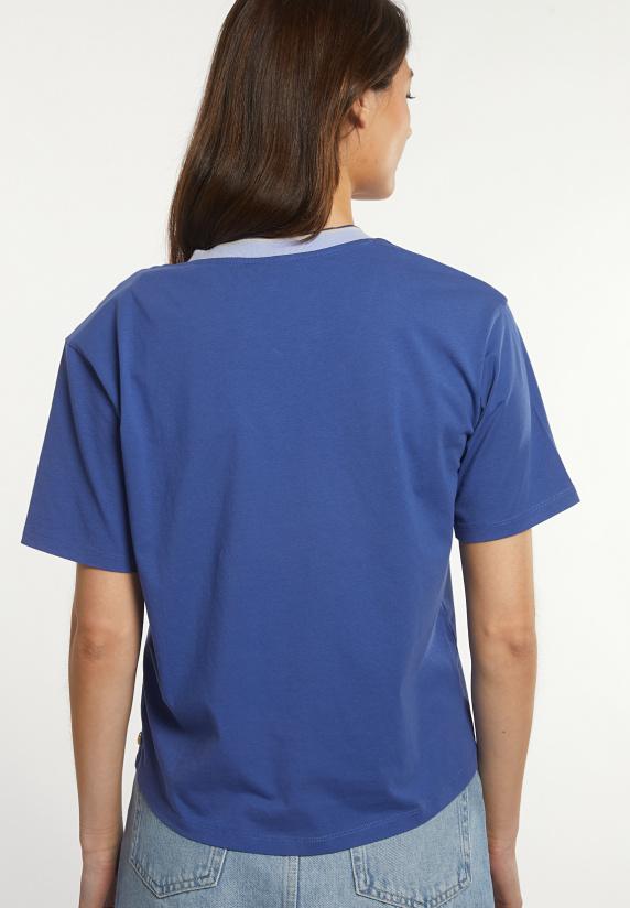 River Woods Katoenen T-shirt Gestreepte V-hals Blauw