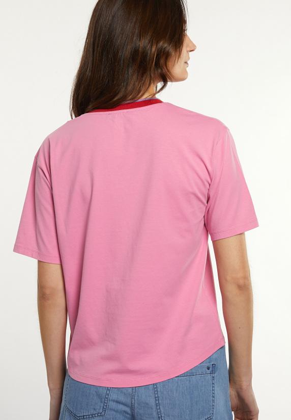 River Woods Katoenen T-shirt Gestreepte V-hals Roze