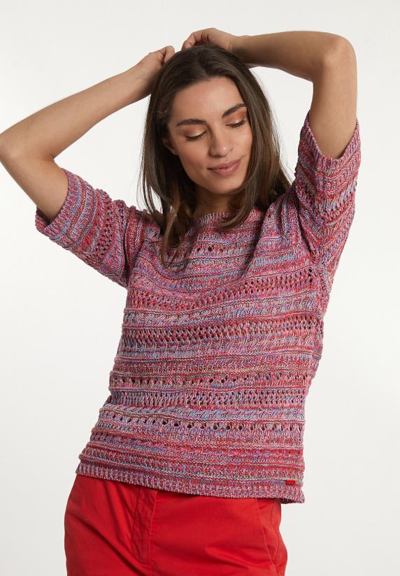 river woods Katoenen trui ronde hals korte mouwen rood