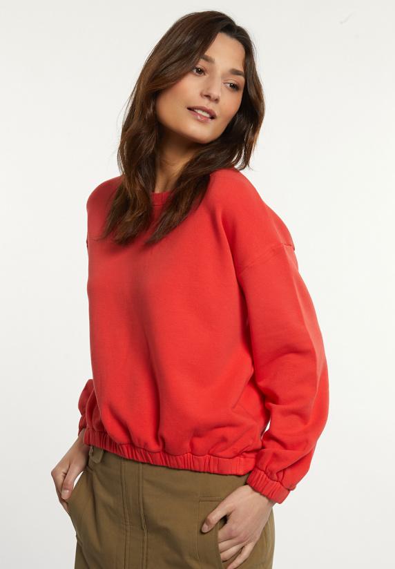 river woods Katoenen trui ronde hals lange mouwen rood