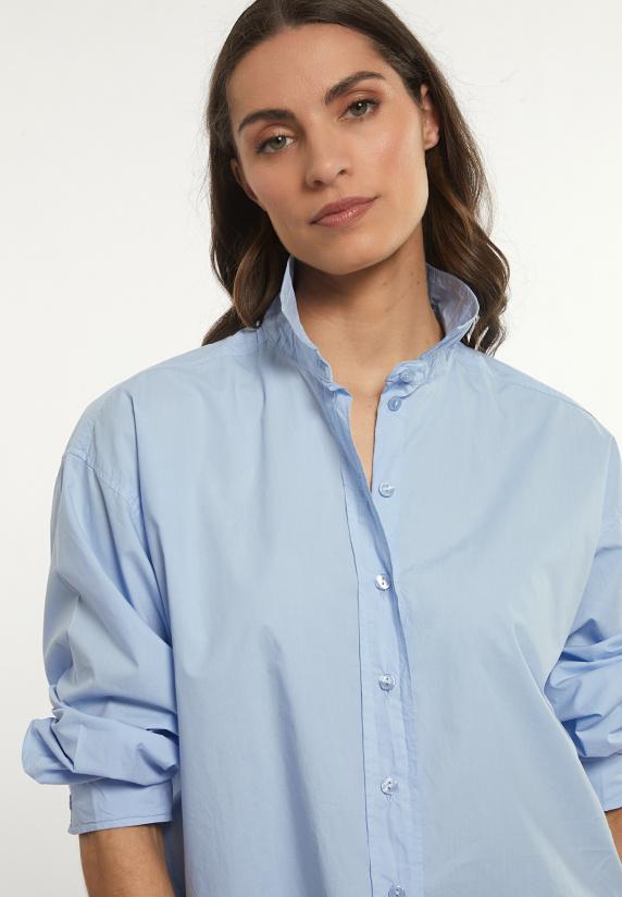 River Woods Katoenen Wijde Blouse Lange Mouwen Blauw