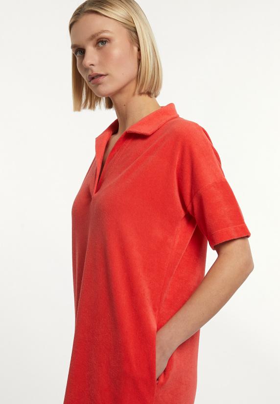River Woods Katoenen Wijde éponge Polojurk Korte Mouwen Rood