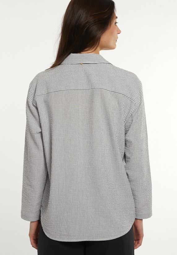 River Woods Katoenen Wijde Gestreepte Blouse Zwart/wit