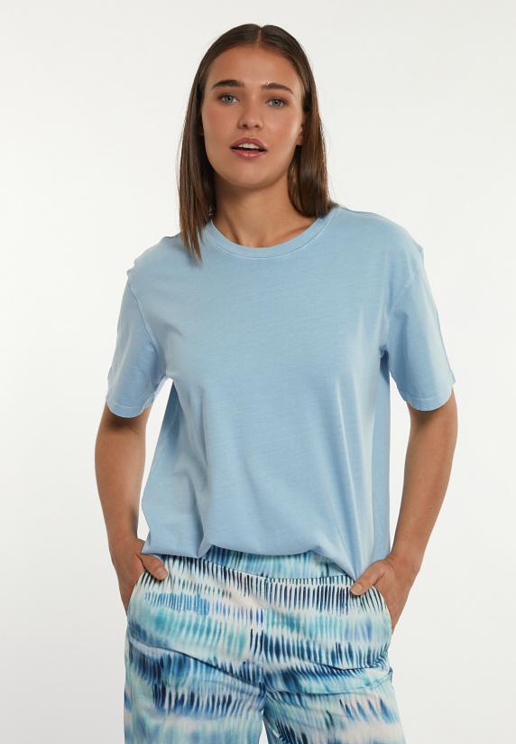 river woods Katoenen wijde T-shirt ronde hals korte mouwen blauw