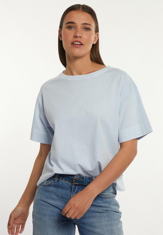 river woods Katoenen wijde T-shirt ronde hals korte mouwen blauw