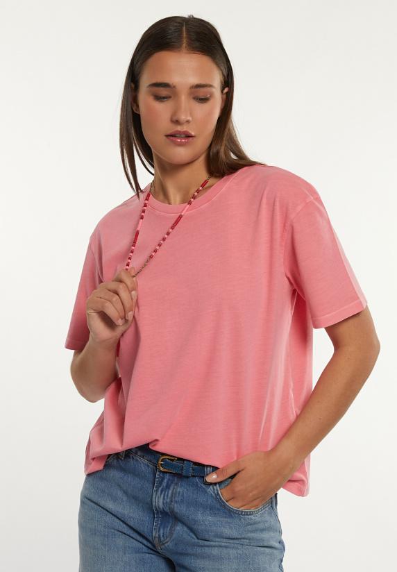 river woods Katoenen wijde T-shirt ronde hals korte mouwen roze