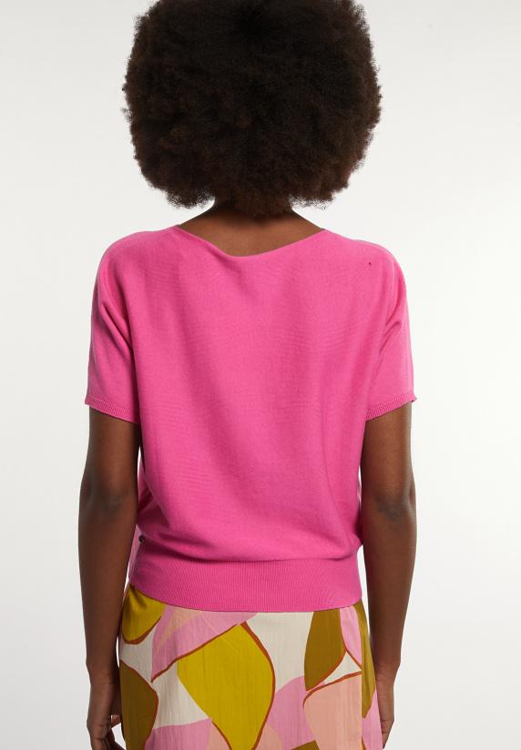 River Woods Katoenen Wijde Trui Ronde Hals Korte Mouwen Roze