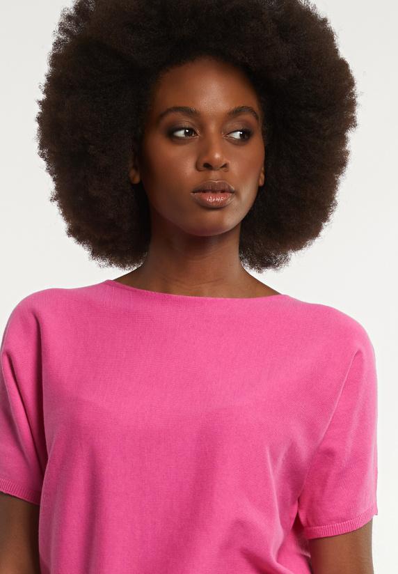River Woods Katoenen Wijde Trui Ronde Hals Korte Mouwen Roze