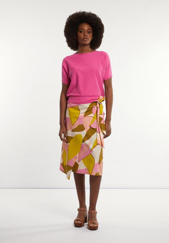 River Woods Katoenen Wijde Trui Ronde Hals Korte Mouwen Roze