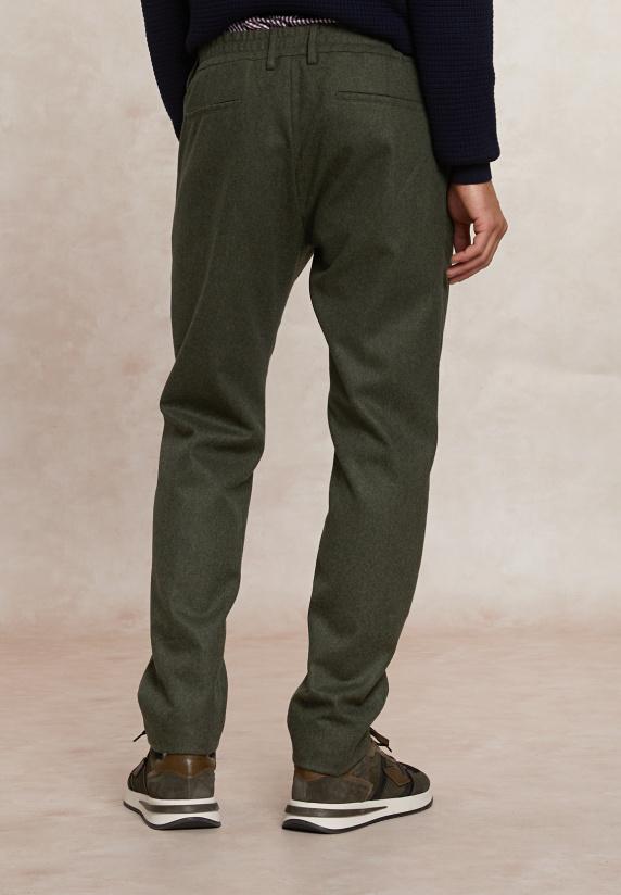 River Woods Klassieke Flanellen Broek Elastische Taille Groen