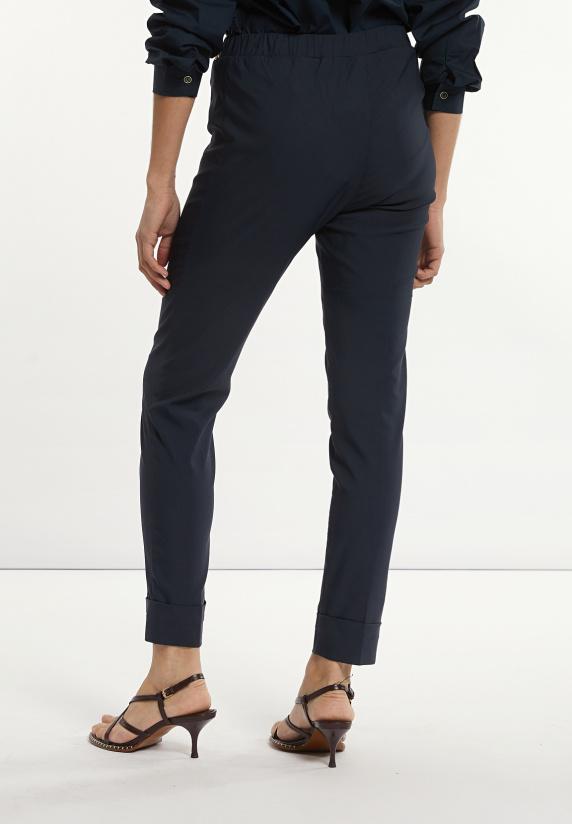 River Woods Klassieke Getailleerde Broek Elastische Taille Navy