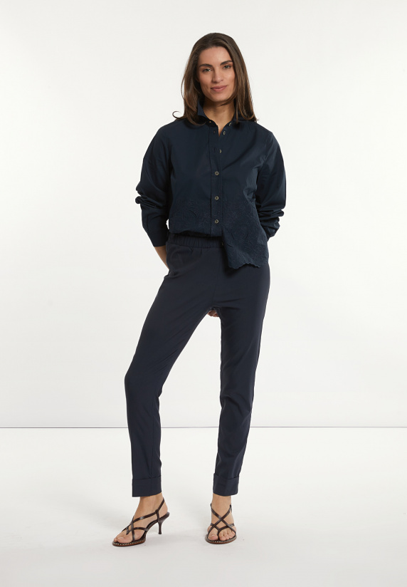 river woods Klassieke getailleerde broek elastische taille navy