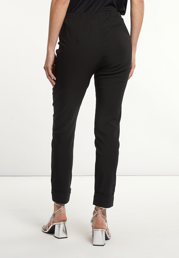 River Woods Klassieke Getailleerde Broek Elastische Taille Zwart