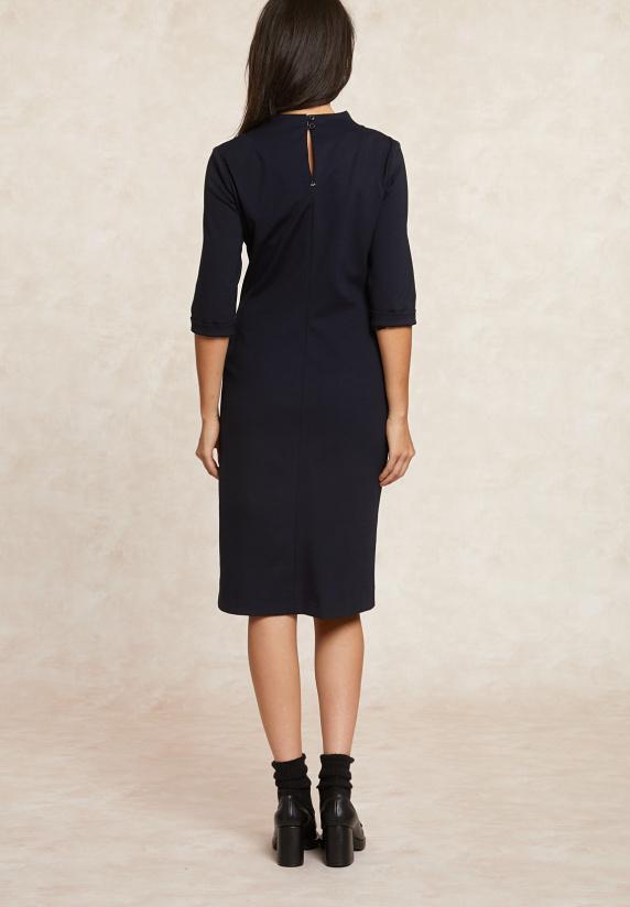 River Woods Klassieke Milano Jurk Elleboogmouwen Navy